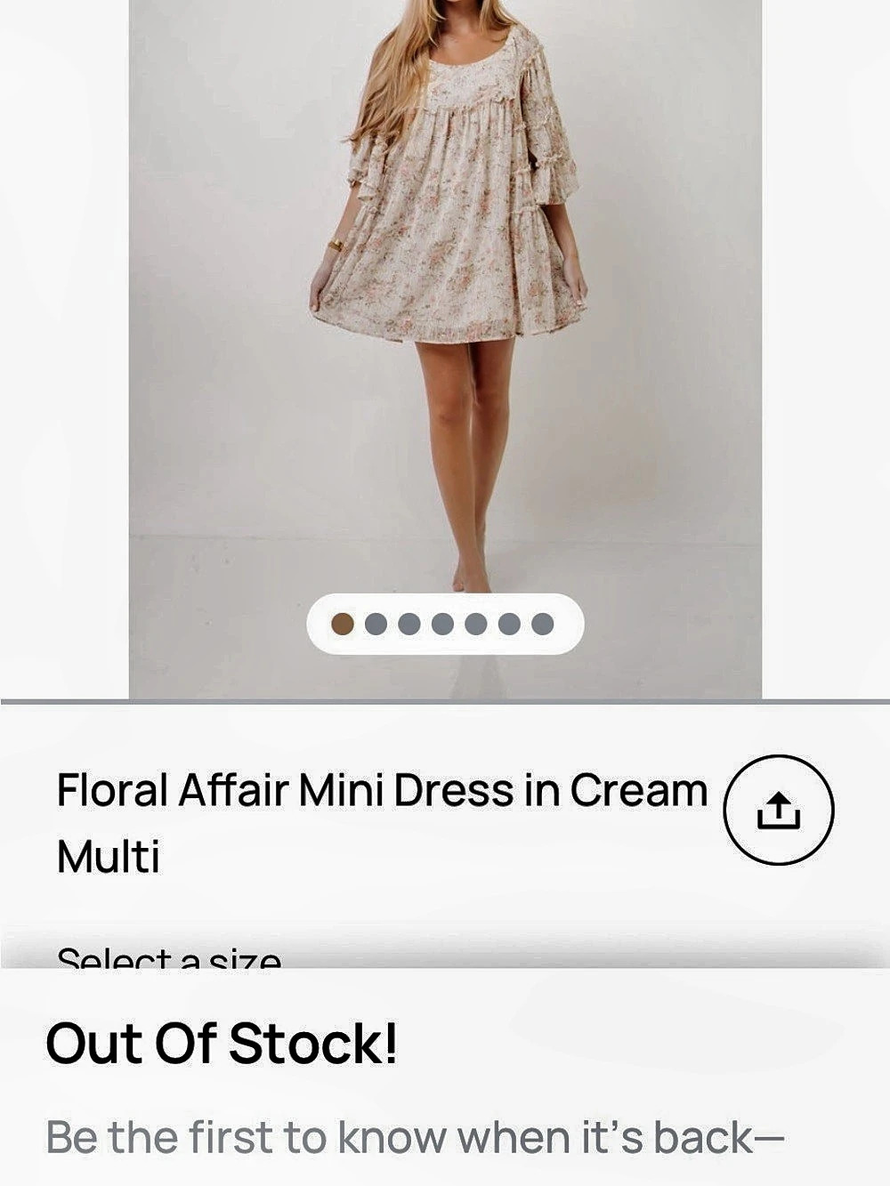 Worth Collective  Floral Affair Mini Dress Floral Mini Dress in Cream & Pink